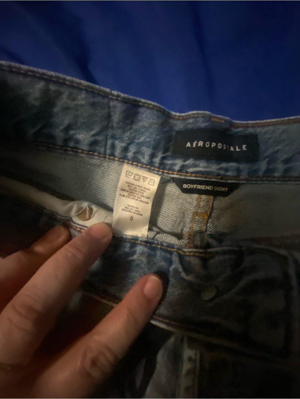 Aeropostale Light Blue Distressed High-Rise Denim Shorts - Picture 7 of 9